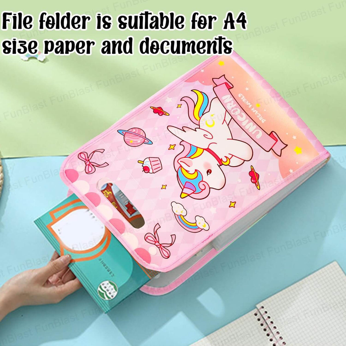 Unicorn  File Folder with Button Lock and Handle