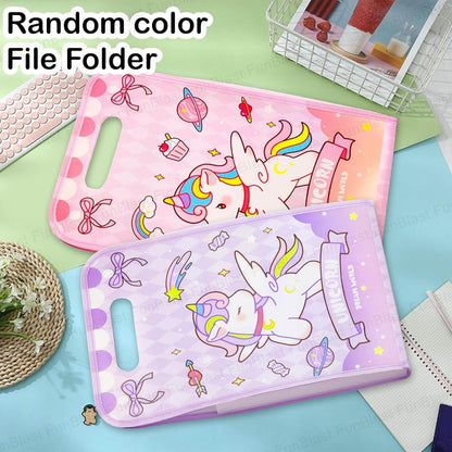 Unicorn  File Folder with Button Lock and Handle