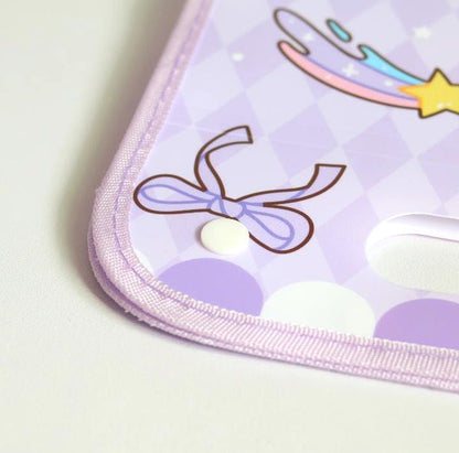 Unicorn Theme Purple File Folder with Button Lock and Handle.