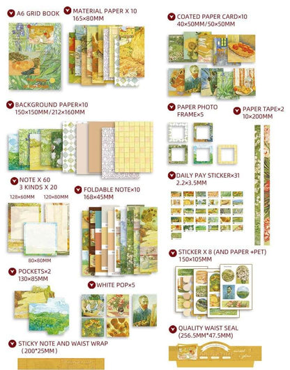 Vincent Van Gogh Vintage Aesthetic Scrapbook Kit