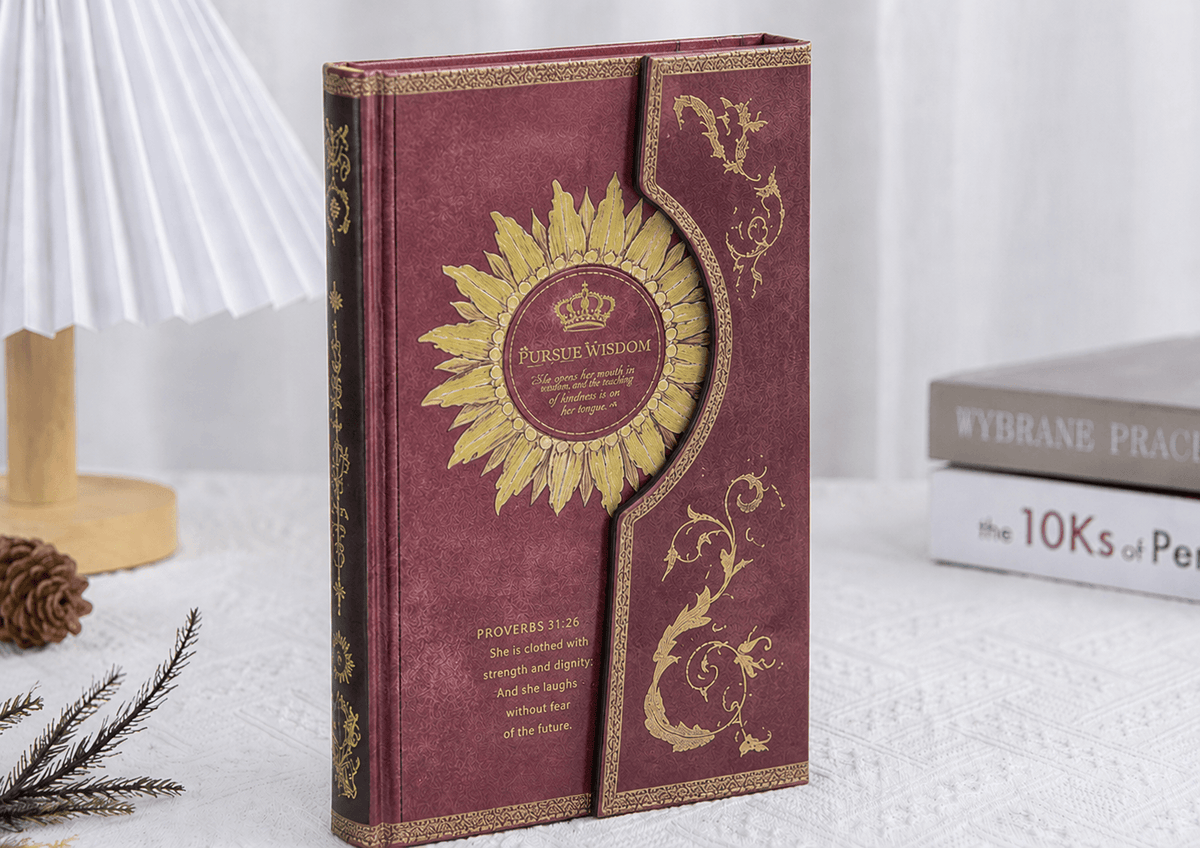 Vintage Sunflower Hardcover Journal with Magnetic Flap Closure