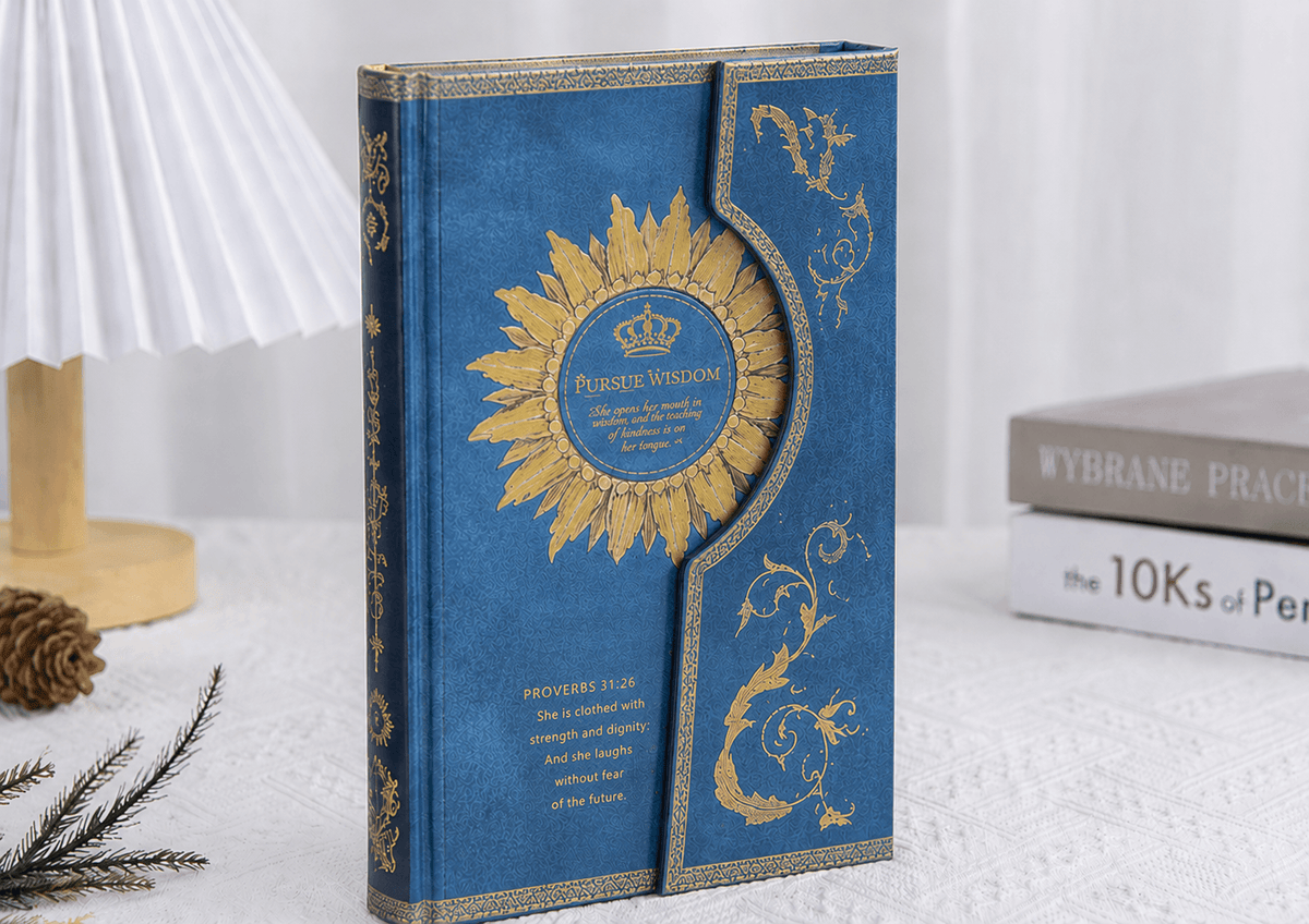 Vintage Sunflower Hardcover Journal with Magnetic Flap Closure