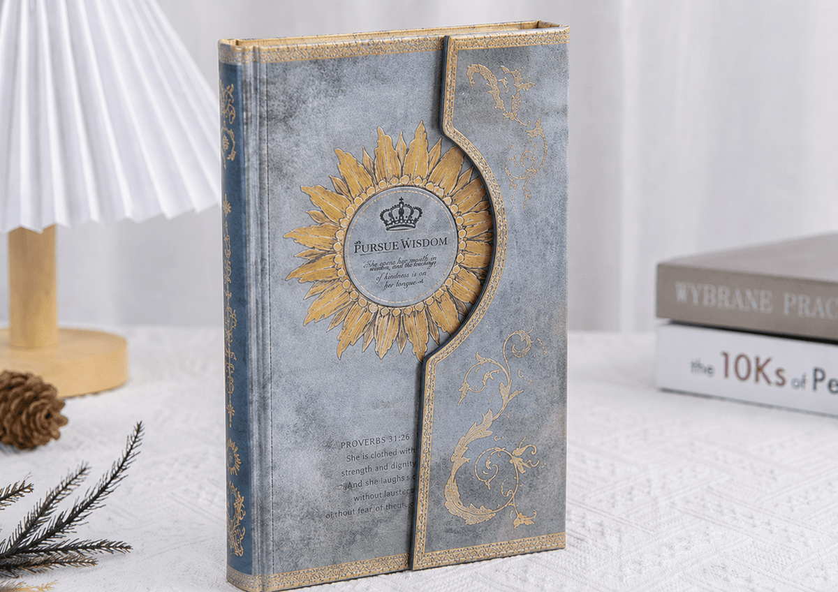 Vintage Sunflower Hardcover Journal with Magnetic Flap Closure