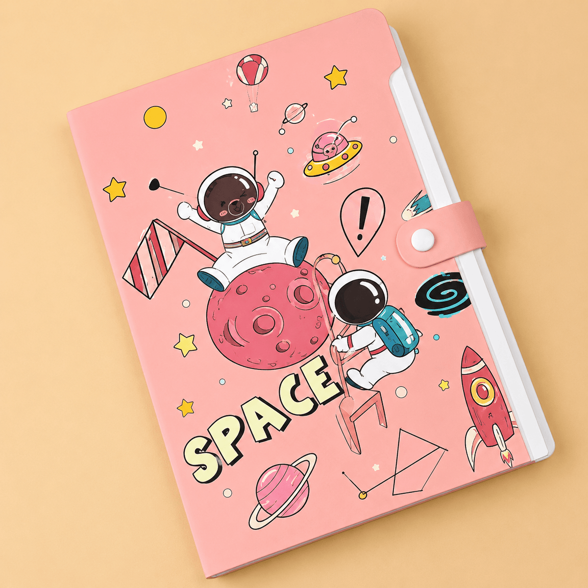 Space Adventure Document Folder Astronaut & Galaxy File