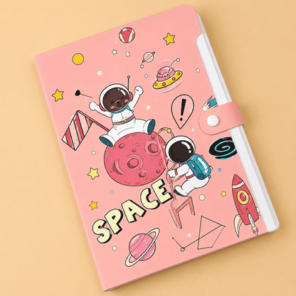 Space Adventure Document Folder Astronaut & Galaxy File