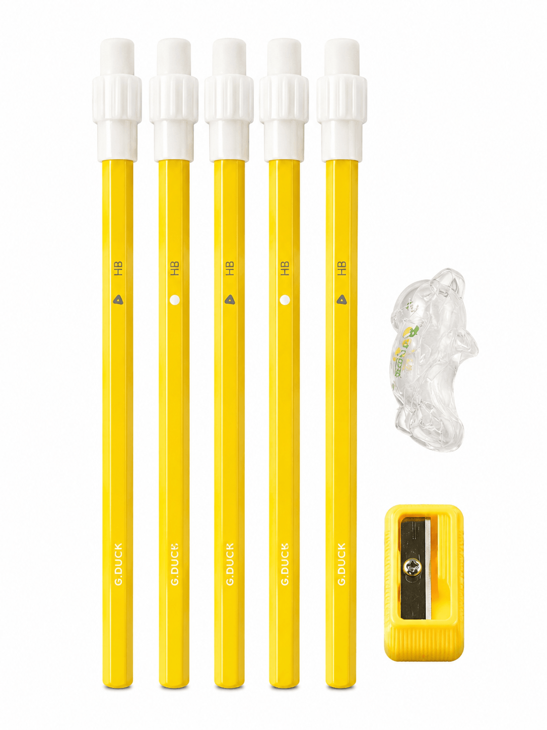G Duck Kids HB Pencil Set with Sharpener