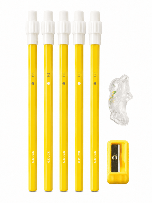 G Duck Kids HB Pencil Set with Sharpener