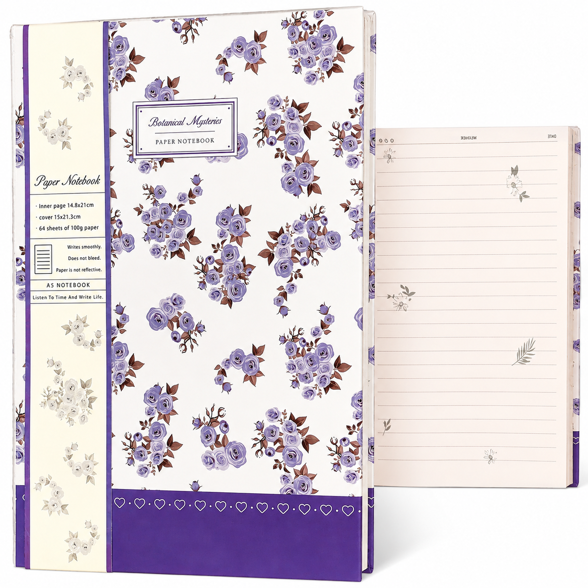 Botanical Floral Hardcover Writing Notebook