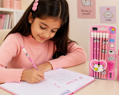 FEIYAN Cute Cartoon HB Pencil Set for Kids Set