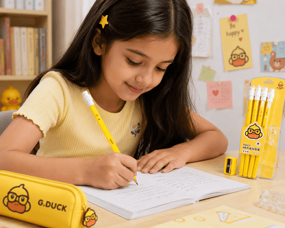 G Duck Kids HB Pencil Set with Sharpener