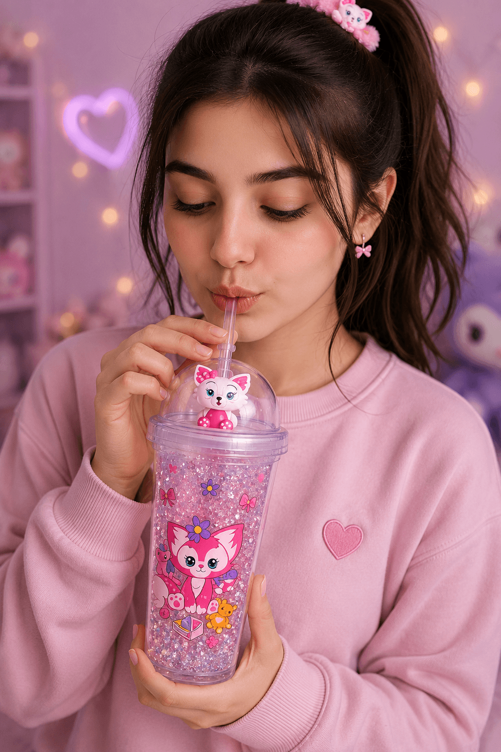 Sparkle Fox Glitter Tumbler