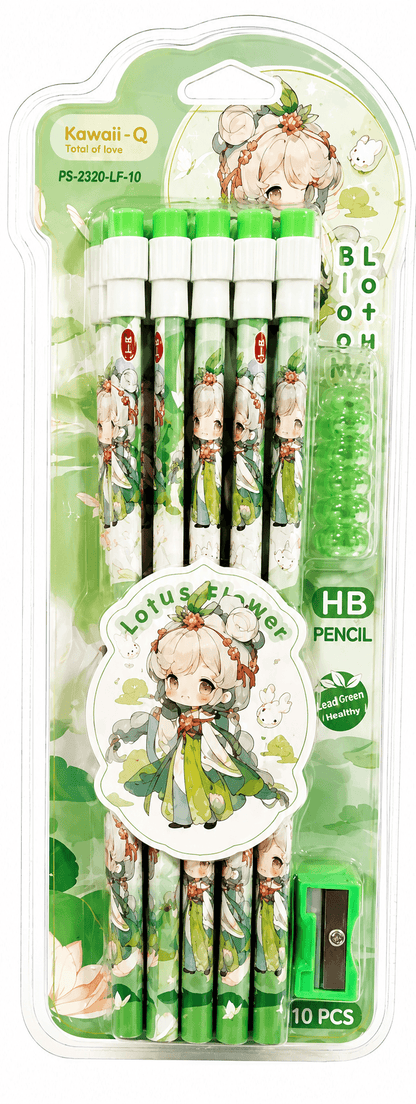 Lotus Blossom HB Pencil Set (10 PCS)