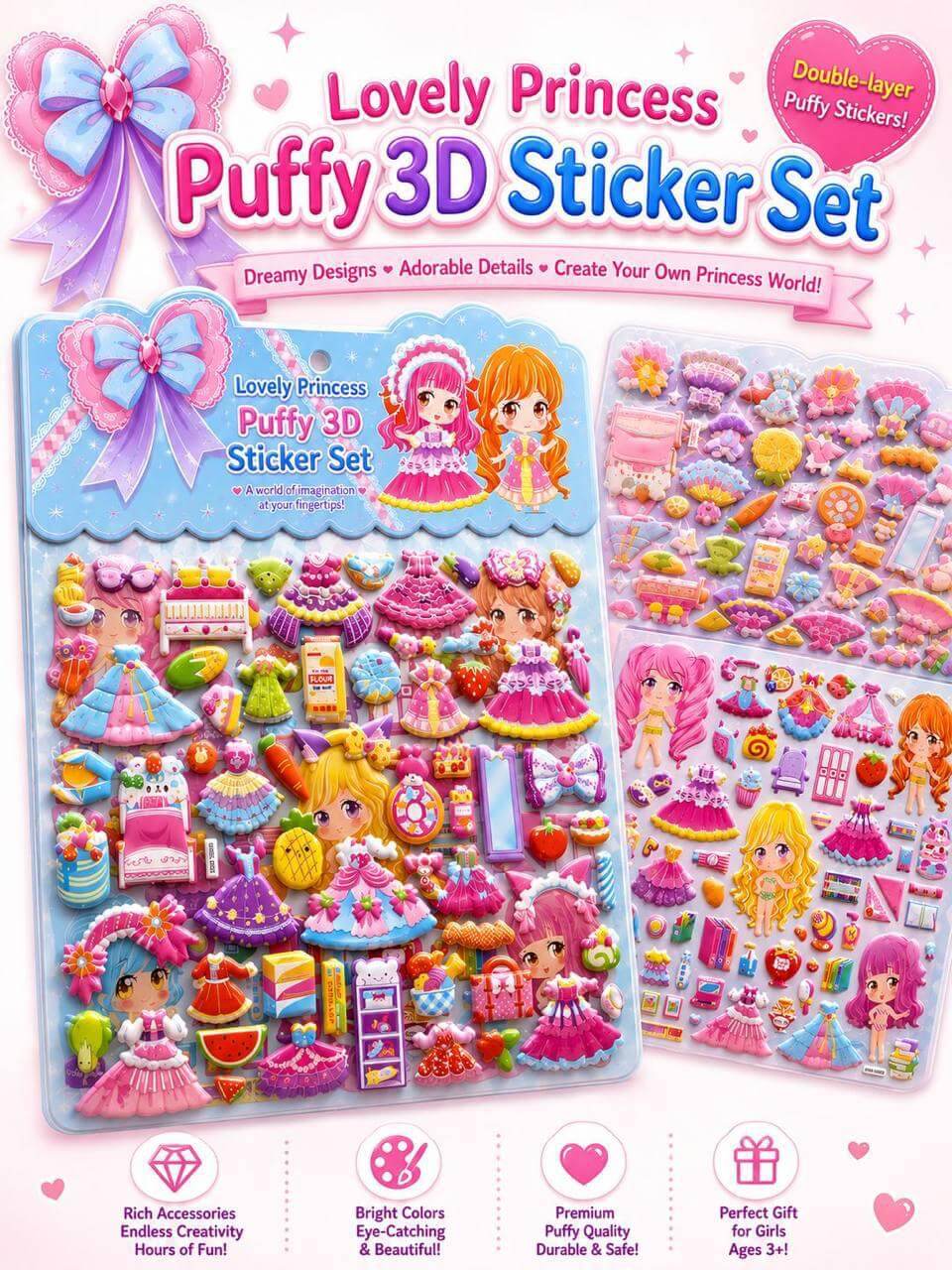 Puffy 3D Sticker Set
