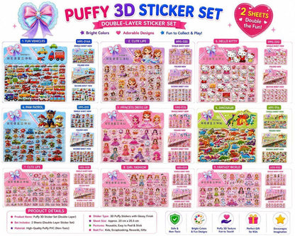 Puffy 3D Sticker Set